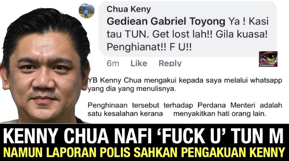 Kenny Chua nafi 'FUCK U' Tun M tapi laporan polis sahkan pengakuannya