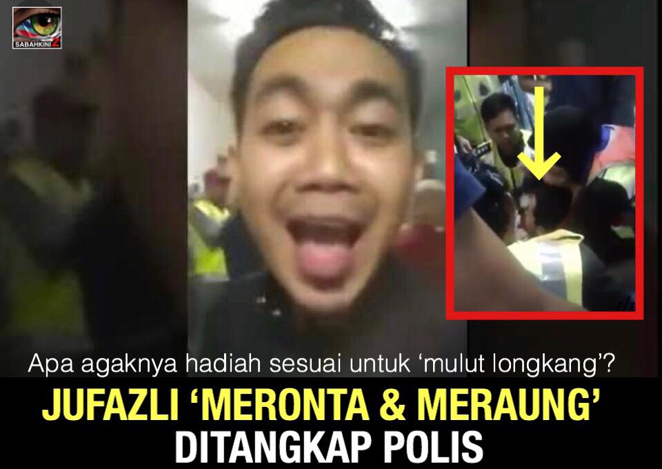 (VIDEO) Jufazli 'gila' meronta ditahan polis di Cheras kerana hina Dr Mahathir