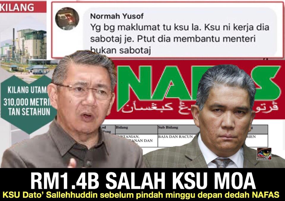 Sebelum dipindahkan, KSU MOA Dato' Sallehuddin dedah projek NAFAS RM1.4B?