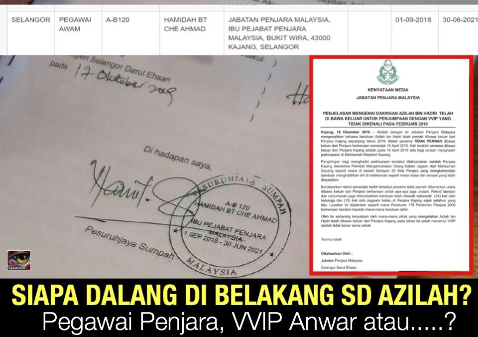 Siapa dalang di belakang SD Azilah? Pegawai Penjara, VVIP Anwar atau....?
