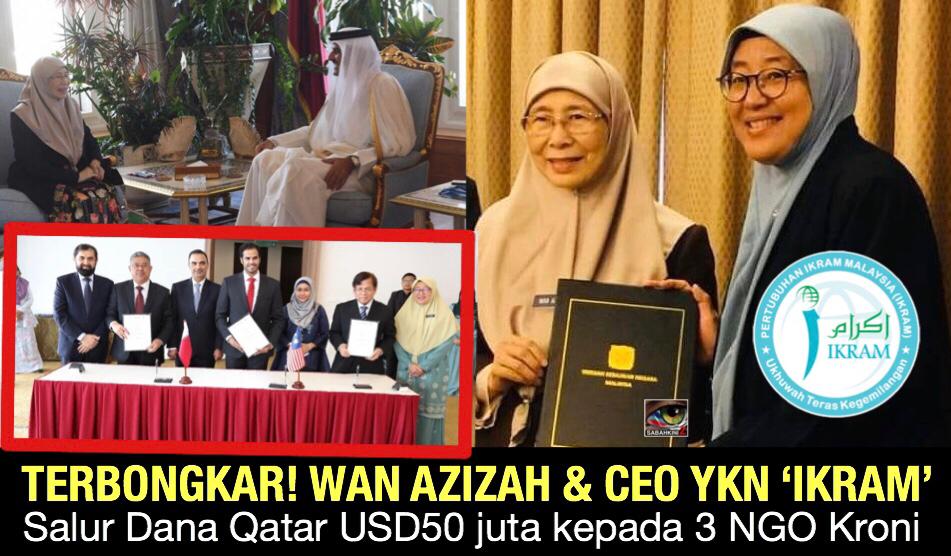 Terbongkar! Wan Azizah dan CEO YKN 'IKRAM' salur dana Qatar USD50 juta kepada 3 NGO Kroni