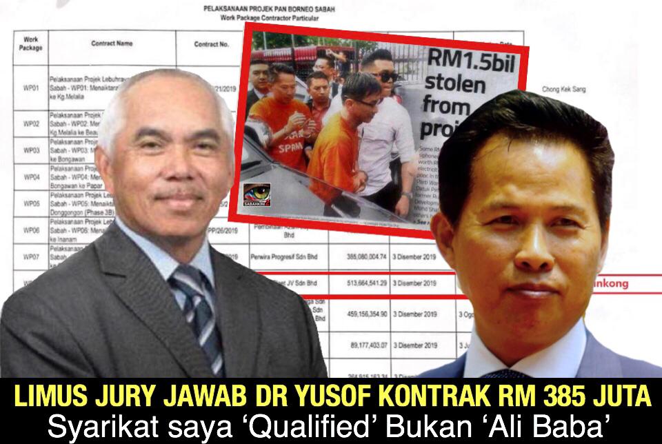 'Syarikat saya Qualified bukan 'Ali Baba' Limus Jury tempelak Dr Yusof kontrak Pan Borneo RM385 juta
