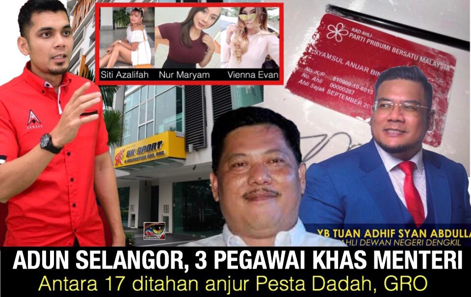 Kantoi! Adun Selangor, 3 Pegawai Khas Menteri antara 17 ditahan anjur pesta dadah, GRO
