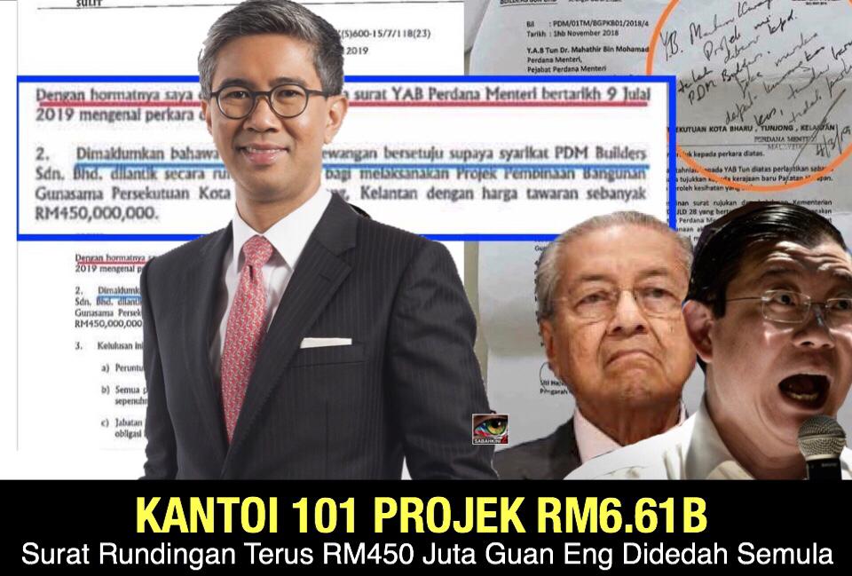 Kantoi 101 projek RM6.61B surat Rundingan Terus RM450 juta dilulus Guan Eng didedah semula