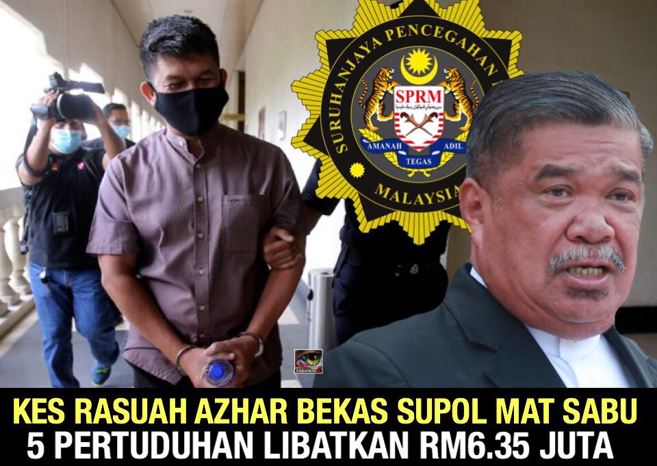 Azhar bekas SUPOL Mat Sabu berdepan 5 pertuduhan rasuah RM6.35 juta