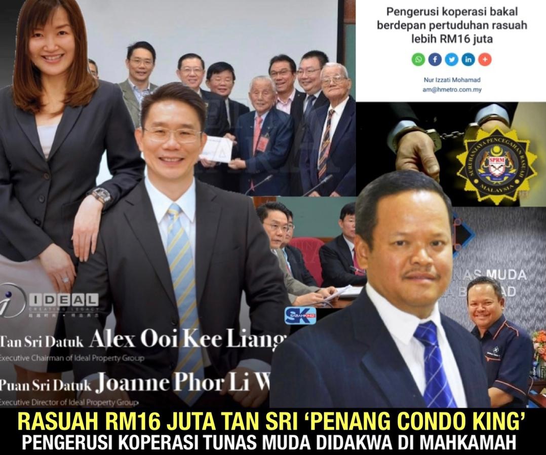 Rasuah RM16 juta Tan Sri 'Penang Condo King', Pengerusi Koperasi Tunas Muda didakwa hari ini