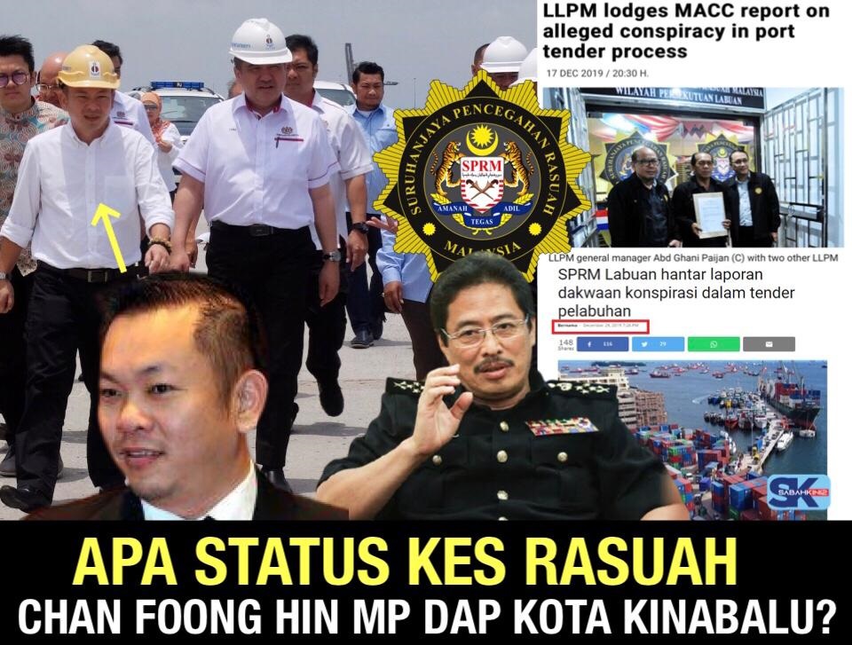 Bocor tender, lantik syarikat kroni meragukan apa status kes rasuah Chan Foong Hin MP DAP Kota Kinabalu?