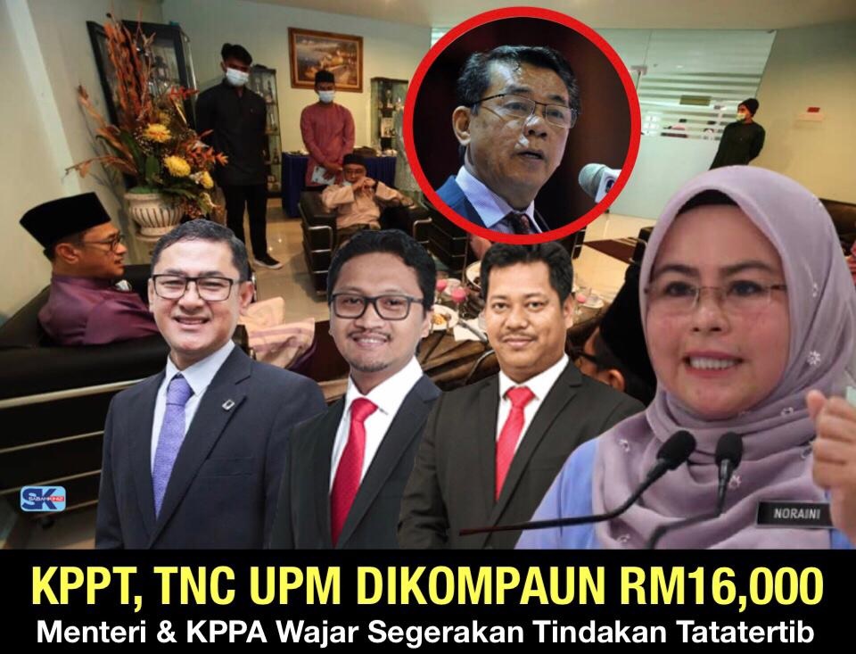 Ketua Pengarah, Dua TNC UPM dikompaun RM16,000, Menteri dan KPPA wajar segerakan tindakan tatatertib!