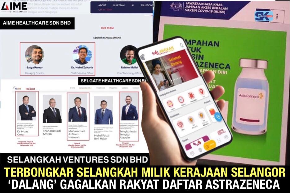 Terbongkar SElangkah milik Kerajaan Selangor 'dalang' gagalkan rakyat daftar AstraZeneca
