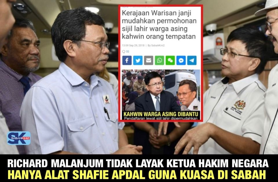 Richard Malanjum tidak layak Ketua Hakim Negara hanya alat Shafie Apdal guna kuasa di Sabah