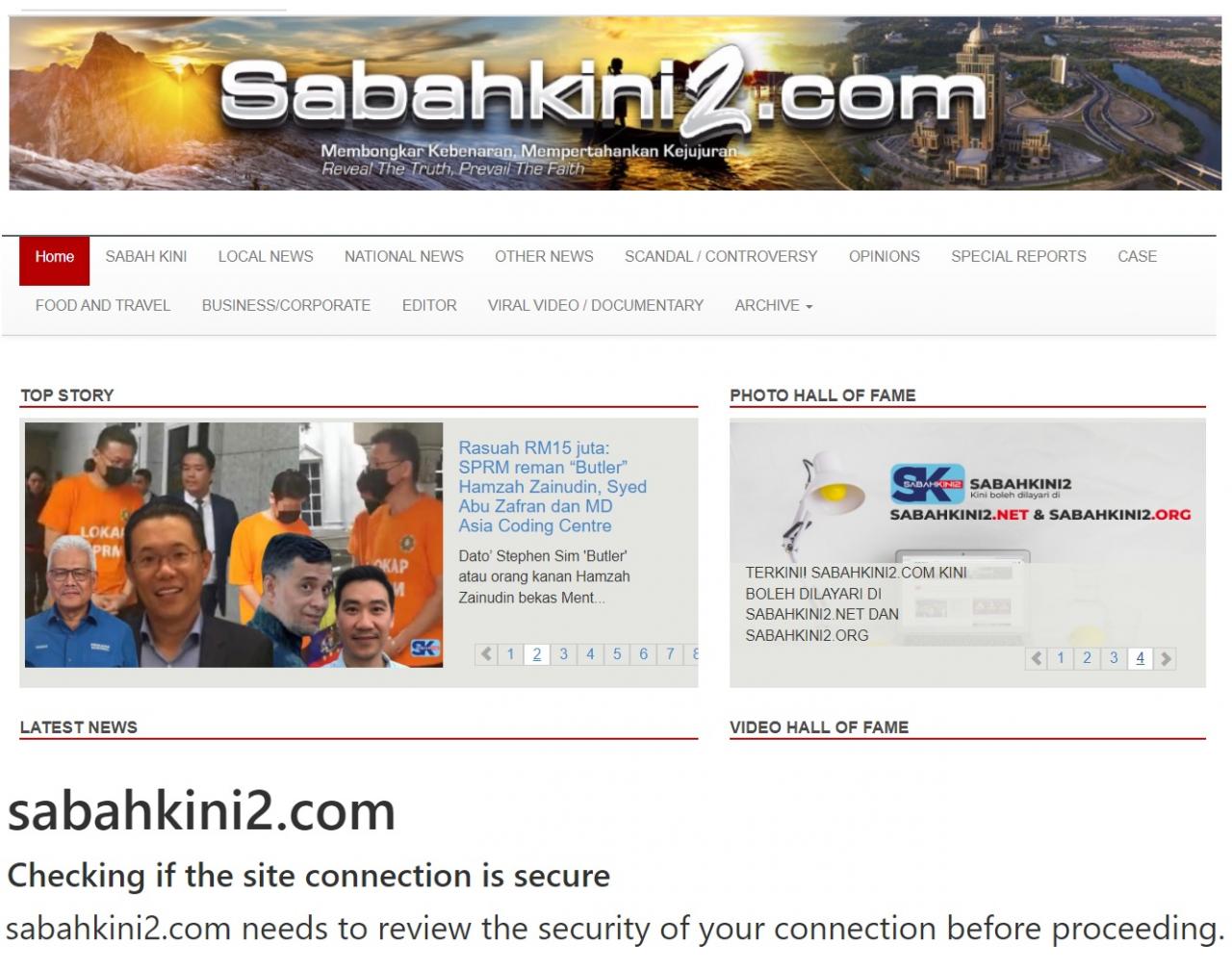Serangan dan DDoS Protection untuk Portal Sabahkini2.com