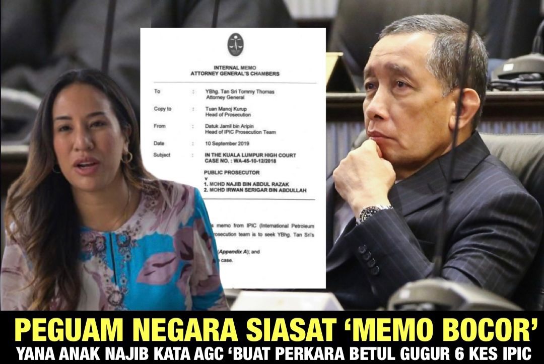 Peguam Negara siasat ‘memo bocor’, Yana anak Najib kata AGC 'Buat perkara betul' gugur 6  kes IPIC