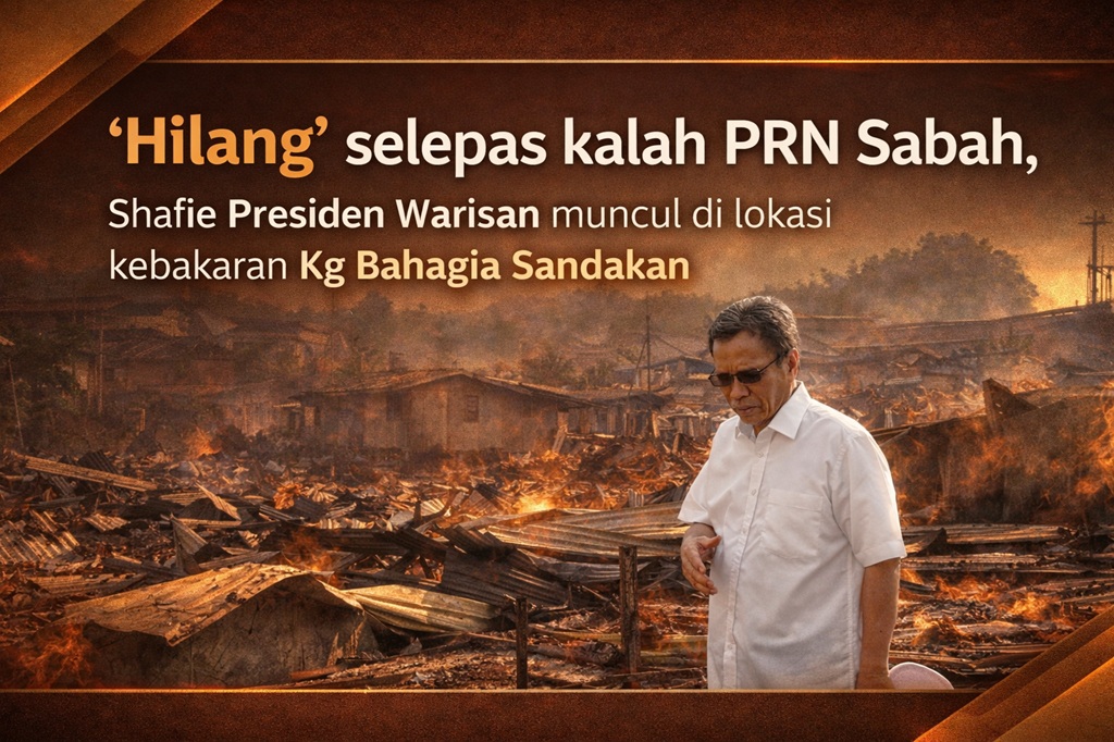 ‘Hilang’ selepas kalah PRN Sabah, Shafie Presiden Warisan muncul di lokasi kebakaran Kg Bahagia Sandakan